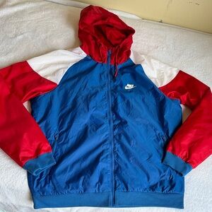 Nike Blue and Red Hooded Jacket